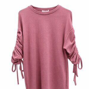 Lush Sweatshirt Dress with Gathered Arms